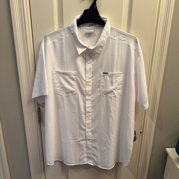 Columbia men’s red eagle lake short sleeve button up shirt, white size XXL - Picture 2 of 5